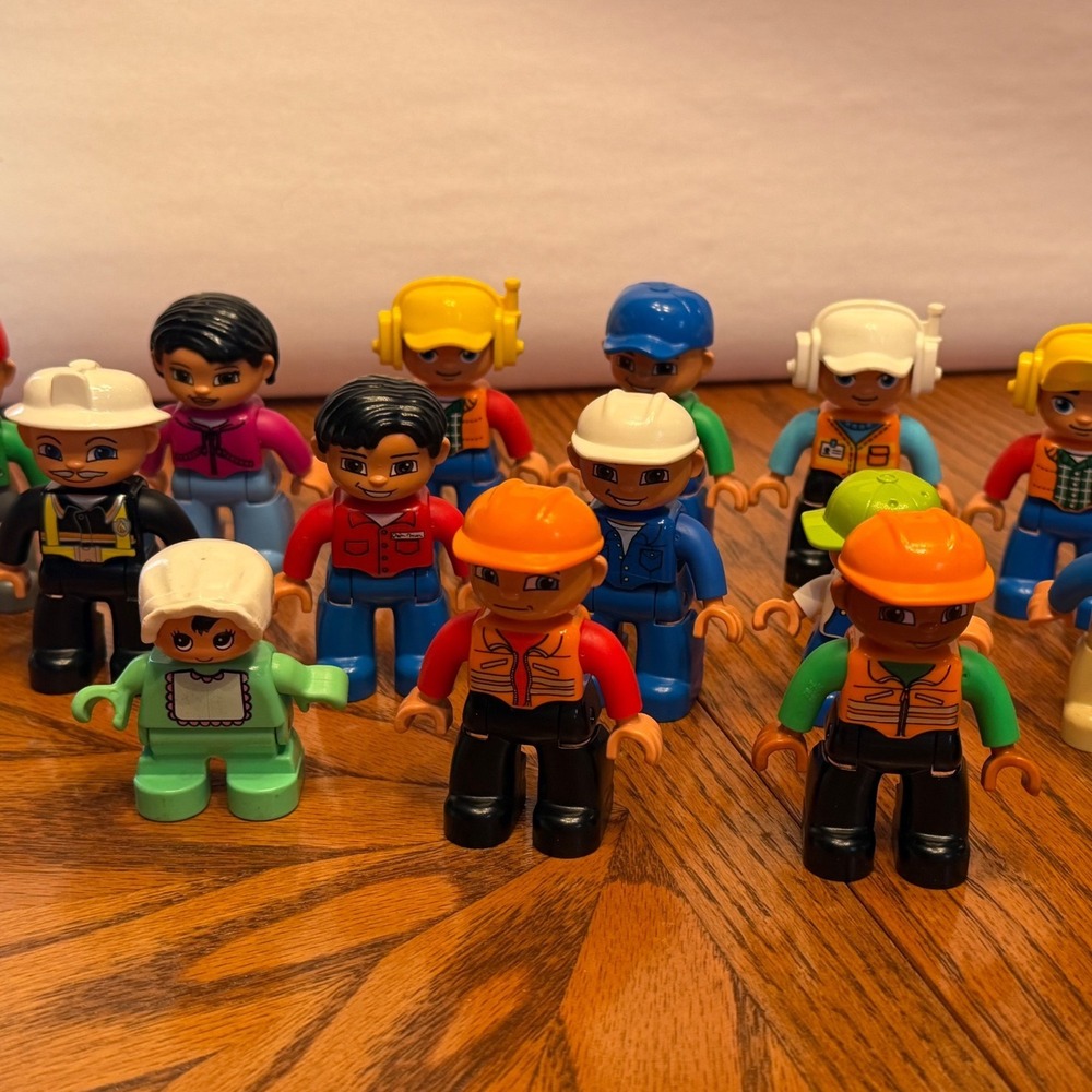 LEGO Duplo Community People Figure Lot 14pc Construction People Figures Baby